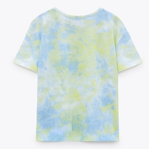 Zara Tie Dye Short Sleeve Relaxed Fit T-Shirt - Picture 2 of 5